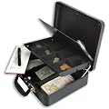 Helix Petty Cash Box with Organiser Coin Tray 8-Part and Note Section 3-Part W320xD230xH110mm Ref CM5020