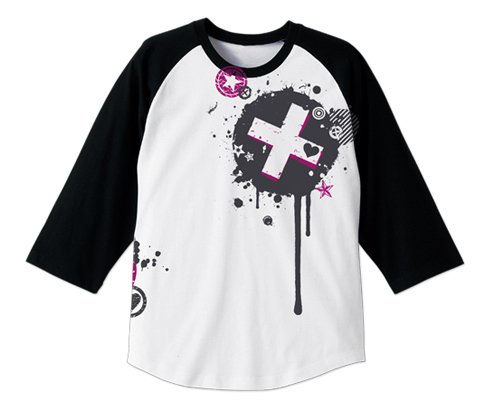 アイドルマスターミリオンライブ! ジュリア ラグラン Tシャツ ホワイト×ブラック Mサイズ