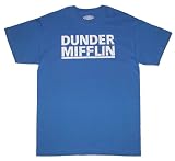 Royal Blue Dunder Mifflin Distressed Logo Mens/Unisex Short Sleeve T-Shirt
