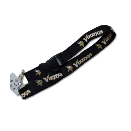 Minnesota Vikings Lanyard Keychain Id Holder Ticket - Black