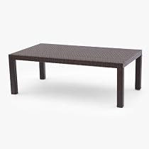 Big Sale RST Outdoor OP-PECT2646 Coffee Table in Espresso Rattan Patio Furniture, 26-Inch by 46-Inch