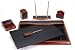Majestic Goods Desk Set, Six Piece, Brown Oak Wood and PU (W232)