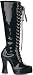 EXO2020 Sexy Black Patent Lace Up Biker / Pirate / Dancer Boots