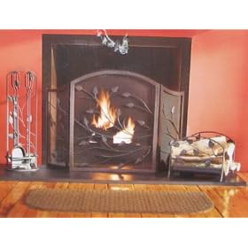 Home Climbing Ivy 3 Panel Fireplace Screen - Colonial Brown
