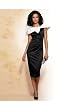 Newport Bow-Trim Satin Sheath Dress