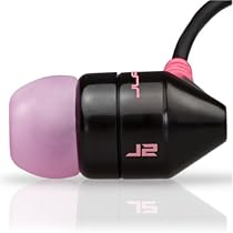 JBuds J2 Premium Hi-FI Noise Isolating Earbuds (Black/Hot Pink)