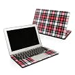 Red Plaid Design Skin Decal Sticker for Apple MacBook 13"" (Black or White Polycarbonate w/SEPARATE TRACKPAD)