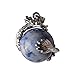 1 PCS Natural 15mm Crystal Gemstone Ball Pendant Wrapped Silver Alloy Dragon for Women Charm Jewelry Necklace (Sodalite)