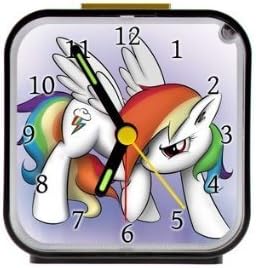Bedroom Deco-Custom My Little Pony Custom Square Black Alarm Clock,Home Decor 100% Quartz