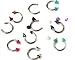 Imixlot 30pcs 18g 3mm Spike Circulars Horseshoes Eyebrow Tongue Rings Wholesale Body Jewelry Piercing