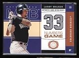 Larry Walker 2003 Fleer Patchworks Authentic Game Worn Jersey Numbers Game Card #LW-NG Colorado Rockies