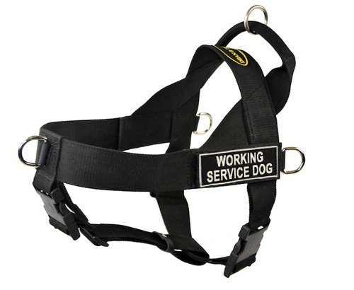 DT Universal No Pull Dog Harness Working Service Dog Black Medium Fits Girth Size 26 Inch to 32 Inch