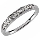 14K White Gold Retro Style Diamond Wedding Band