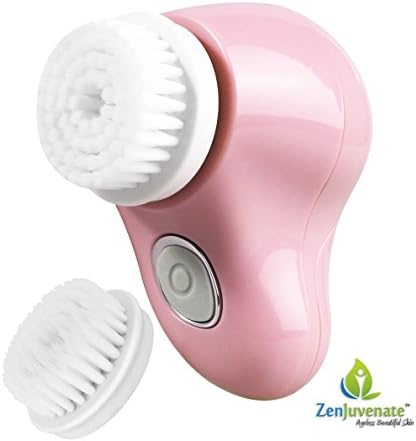 New SpinJuvenate ® Rotary Palm II Spinning Facial Cleansing Brush Kit w/ 2 Brush Heads 1 Year Warranty Exfoliator Microdermabrasion by ZenJuvenate (Pink)
