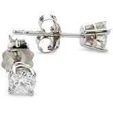 14k White or Yellow Gold, Round, Diamond Stud Earrings (1/3 cttw, I-J Color, I1-I2 Clarity)