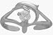 10 Karat White Gold & Cubic Zirconia Dolphin Toe Ring