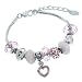 Charmed Feelings Rose Quartz Gemstone Charm Bracelet, 7.5"+1" Extender