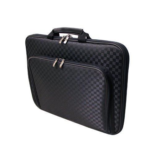 CaseCrown Double Memory Foam Case with Pocket (Checkered) for HP Pavilion 17.3 Inch Laptop