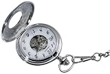Edle Hochglanz polierte Edelstahl Mechanik Taschenuhr mit rubingelagertem Werk! Damen