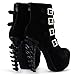 SHOW STORY Trendy Buckles High-top Bone High Heel Platform Ankle Boots,LF80617