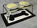 Melia Raised Wrought Iron DOUBLE Dog Feeder - Straight Leg - LARGE