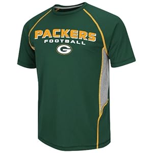 NFL Green Bay Packers Men's Fanfare VI Short Sleeve Tee, Dark Green/Steel/Yellow Gold/White, Large