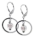 Circular Sensations Clear Swarovski Cube Crystal Sterling Silver Leverback 1.5" Long Dangle Earrings