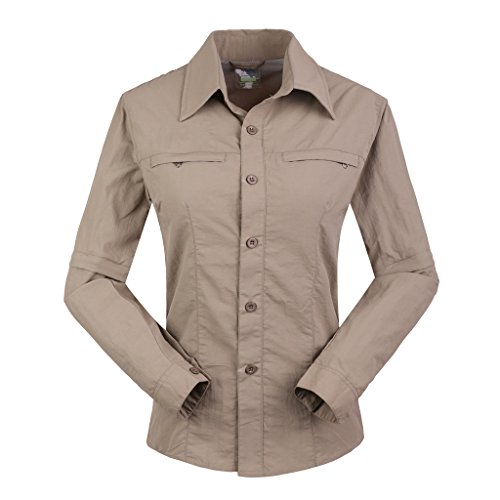OLUOLIN Women's Outdoor Lightweight Waterproof Quick Dry Long And Short Sleeve Shirt