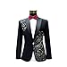 Cloudstyle Mens Peak Lapel One-Button Wedding Party Blazer Jacket and Pants, Large, Black 1