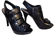 Coach Black Leather Sandra Calf Platform 4.5" High Heel Pump Shoes 9