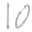 10k White Gold Diamond Hoop Earrings (1/4 cttw, J Color, I3 Clarity)