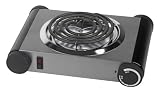 Team EKP-14227 1000-Watt Single Cooking Plate, Stainless Steel