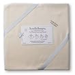 SwaddleDesigns Organic Ultimate Receiving Blanket- Natural with Pastel Blue Trim