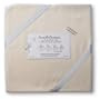 SwaddleDesigns Organic Ultimate Receiving Blanket- Natural with Pastel Blue Trim
