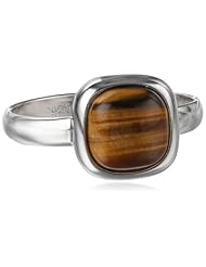 Sterling Silver Square Genuine Stone Ring