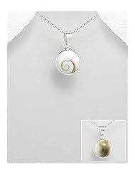 Shell Pendant Necklace In 92.5 Sterling Silver