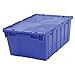 Blue Storage Totes with Hinged Lids