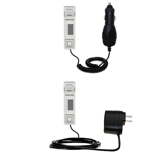 Essential Kit for the Samsung Yepp YP-U2 - includes Car and Wall Charger with Rapid Charge Technology - Gomadic Brand w/ TipExchange Technology