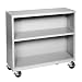 Sandusky Lee BM10361830-05 Dove Gray Steel Mobile Book Case, 36" Height x 36" Width x 18" Depth, 2 Shelves
