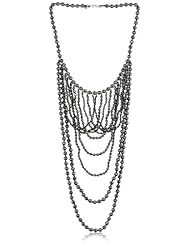 Chan Luu Hematite Semi Precious Faceted Rounds 17" Bib Necklace