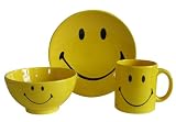 Waechtersbach Smiley 3-Piece Set, Set includes  Mug, Soup Bowl and Side Plate, Yellow