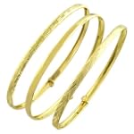 10k Yellow Gold 4mm Flex Bangle (set Of 3) $651.99