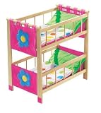 Roba 97331DV Doll lits superposés en bois avec coussins “Points”