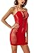 ADOREJOY Womens Lingerie Bodysuit Chemise Teddy Naughty Babydoll Nighty(Red,M)