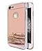 iPhone 7 case, Luxury Back Mirror Clear Slim TPU Bumper Shock-Absorption Anti-Scratch Protective Case Cover Bright Reflection Cute and Elegant for Apple iPhone 7 (2016)- Rose Gold