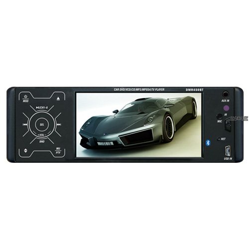 Absolute DMR450BT 4.7-Inch In-Dash Receiver DVD/VCD/MP3/MPEG4/CD/CD-RW Compatible with Bluetooth Fully Motorized Panel