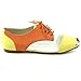 BUMPER JOLIE06 Women's Round Toe lace Up Metallic Toe Mesh Two Tone Flat Oxfords