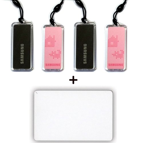 4pcs Genuine SAMSUNG EZON Digital Door Lock key Tag + 1pcs RFID Card 13.56MHz RFID ISO14443 A Type for SHS-2320 SHS-2920 SHS-2621 SHS-6600 SHS-6601 SHS-6020 SHS-5120 SHS-P710 SHS-D500 SHS-G510 SHS-1320 SHS-1321 SHS-3120 SHS-3320 SHS-3420 SHS-5421 SHS