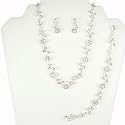 Clear Swarovski Crystal Flower Earrings, Necklace & Bracelet Set