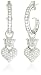 Queen Baby Crowned Hearts Small with Pave Cubic Zirconia Hoop Earrings